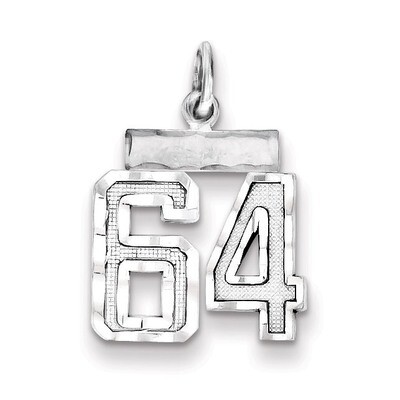 Number 64 Charm Sterling Silver QSN64, MPN: QSN64, 883957121529