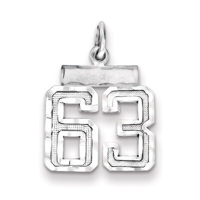 Number 63 Charm Sterling Silver QSN63, MPN: QSN63, 883957121512
