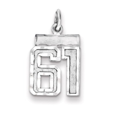 Number 61 Charm Sterling Silver QSN61, MPN: QSN61, 883957121499
