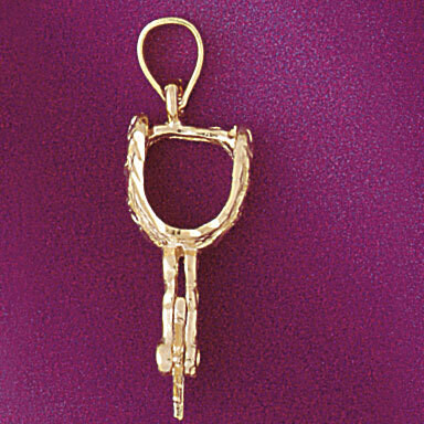 Dazzlers Jewelry Horse Saddle Pendant Necklace Charm Bracelet in Yellow, White or Rose Gold 5248, M…