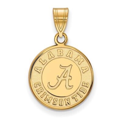 University of Alabama Medium Disc Pendant Gold-plated Silver GP086UAL, MPN: GP086UAL, 886774956244
