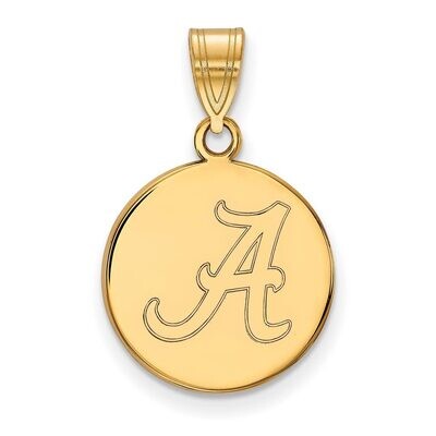 University of Alabama Medium Disc Pendant Gold-plated Silver GP039UAL, MPN: GP039UAL, 886774940243