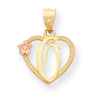 Initial O in Heart Charm 14k Two-Tone Gold D898O, MPN: D898O, 883957130460
