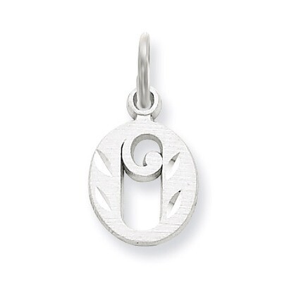 Diamond-cut Initial O Charm 14k White Gold WCH139-O, MPN: WCH139-O, 883957130682