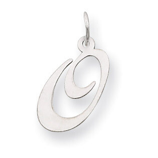 Medium Fancy Script Initial O Charm Pendant 14k white Gold YC653O, MPN: YC653O, 883957030159