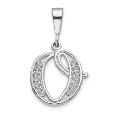 Filigree Initial O Pendant 10k White Gold 10D1281O, MPN: 10D1281O,