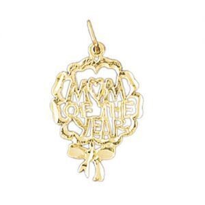Dazzlers Jewelry Mom Of The Year Pendant Necklace Charm Bracelet in Yellow, White or Rose Gold 9836…