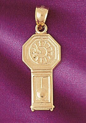 Dazzlers Jewelry Classic Clock Pendant Necklace Charm Bracelet in Yellow, White or Rose Gold 6573, …