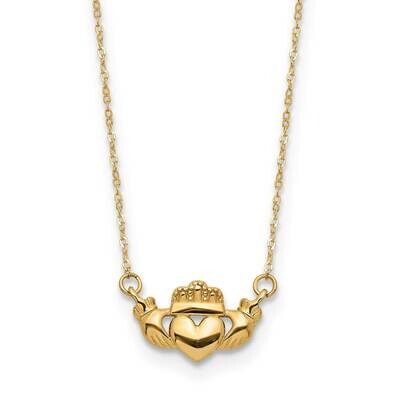Claddagh 17 Inch Necklace 14k Gold Polished SF2885-17, MPN: SF2885-17, 883957931333