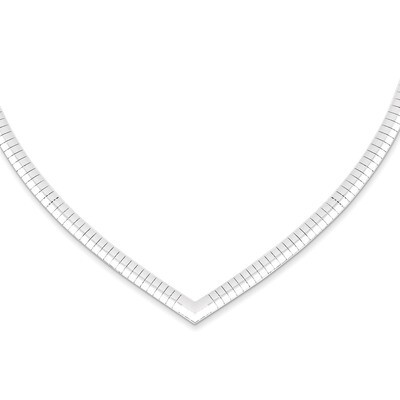 17 Inch 4mm Cubetto V-shaped Necklace Sterling Silver QUF41-17, MPN: QUF41-17, 191101285714