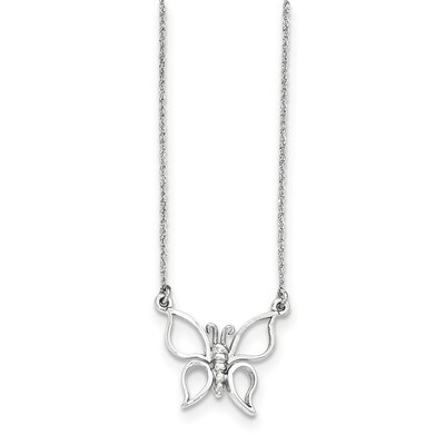 17 Inch Polished Butterfly Necklace 14k white Gold SF2274-17, MPN: SF2274-17, 191101369094