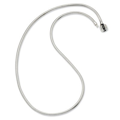 17 Inch Hinged Clasp Bead Necklace - Sterling Silver QRS985-17, MPN: QRS985-17, 883957719375