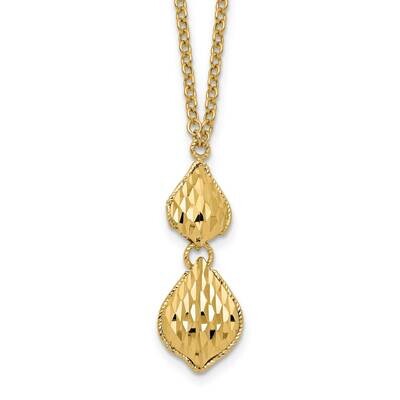 Fancy Diamond-Cut Y Drop 17 Inch with 1 Inch Extender Necklace 17 Inch 14k Gold SF2924-17, MPN: SF2…