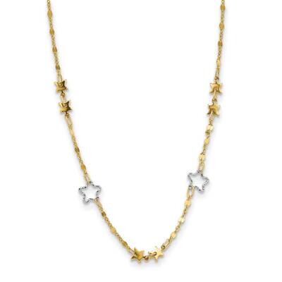 Star Necklace 17 Inch 14k Two-Tone Gold Polished SF2927-17, MPN: SF2927-17, 883957932323