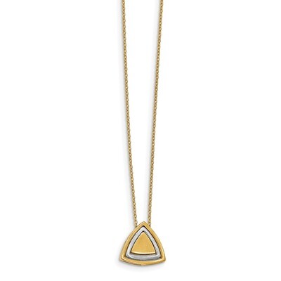 Leslie&#39;s Satin Triangle Necklace 17 Inch 14k Two-tone Gold HB-LF924-17, MPN: LF924-17, 191101148644