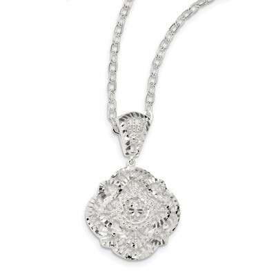 Fancy Necklace 17 Inch Sterling Silver Diamond Cut QG4538-17, MPN: QG4538-17, 886774091914