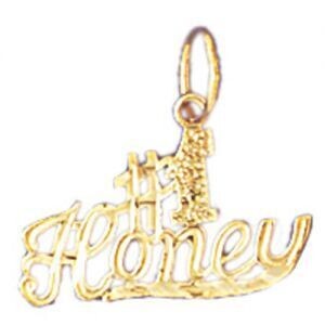 Dazzlers Jewelry Number One Honey Pendant Necklace Charm Bracelet in Yellow, White or Rose Gold 102…