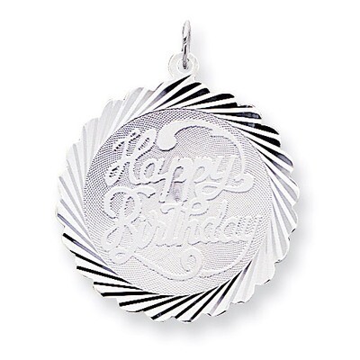 Happy Birthday Disc Charm Sterling Silver QC2485
