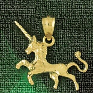 Dazzlers Jewelry Unicorn Horse Pendant Necklace Charm Bracelet in Yellow, White or Rose Gold 1859, …