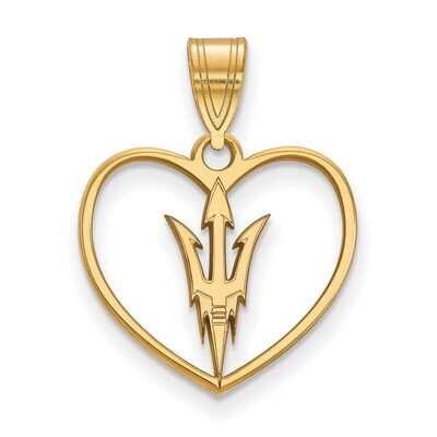 Arizona State University Pendant in Heart Gold-plated Silver GP013AZS, MPN: GP013AZS, 886774915548