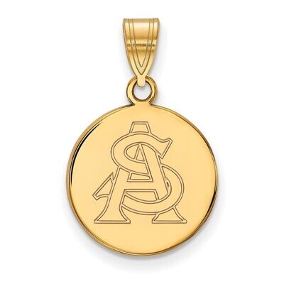 Arizona State University Medium Disc Pendant Gold-plated Silver GP051AZS, MPN: GP051AZS, 8867749475…