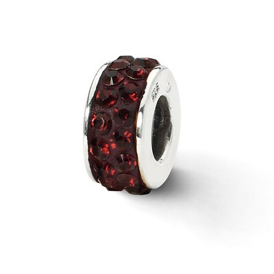 Crimson Double Row Swarovski Crystal Bead Sterling Silver QRS2013, MPN: QRS2013, 883957514666