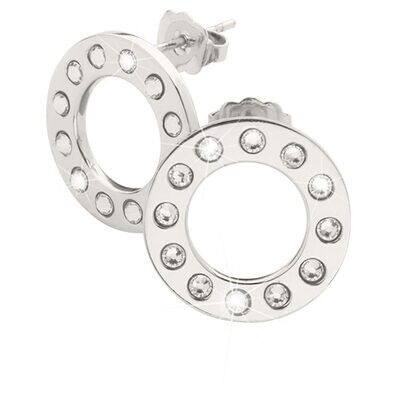 Nikki Lissoni Silver-plated Earrings of 16mm with Swarovski Crystals Which Can Be Worn Purely Simpl…