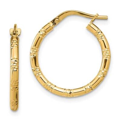 Leslie&#39;s 2mm Polished Hoop Earrings 14k Gold Diamond-cut HB-LE2013, MPN: LE2013, 191101737398