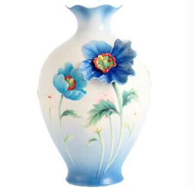Franz Porcelain Hope Blue Poppy Large Vase FZ03023, MPN: FZ03023,