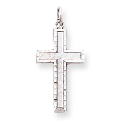 CROSS CHARM 10k White Gold 10WC47, MPN: 10WC47, 886774085678