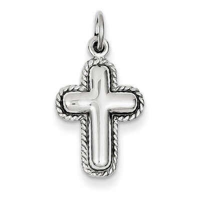 Polished Cross Charm 14k White Gold CH136, MPN: CH136, 883957393933