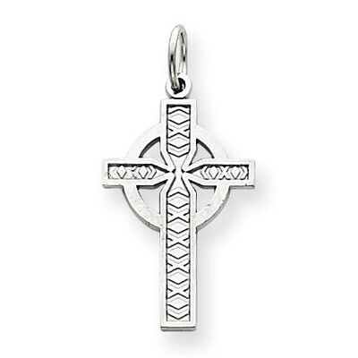 Celtic Cross Charm 14k White Gold CH127, MPN: CH127, 883957246857