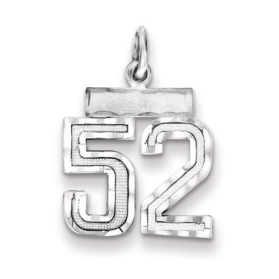 Number 52 Charm Sterling Silver QSN52, MPN: QSN52, 883957121390