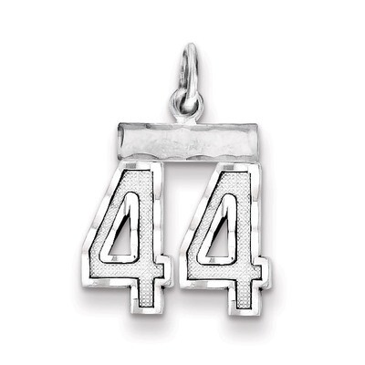 Number 44 Charm Sterling Silver QSN44, MPN: QSN44, 883957121239