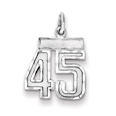 Number 45 Charm Sterling Silver QSN45, MPN: QSN45, 883957121253