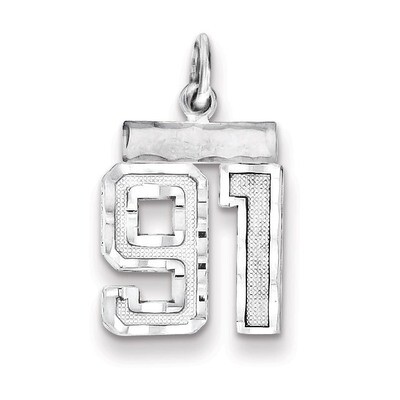 Number 91 Charm Sterling Silver QSN91, MPN: QSN91, 883957121826