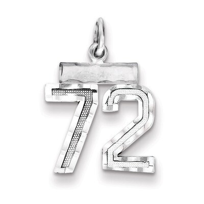 Number 72 Charm Sterling Silver QSN72, MPN: QSN72, 883957121611