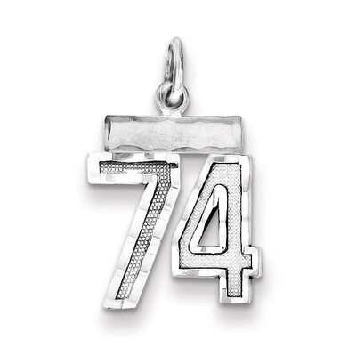 Number 74 Charm Sterling Silver QSN74, MPN: QSN74, 883957121635