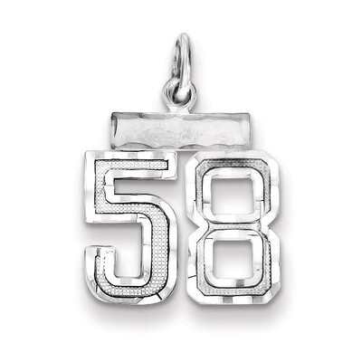 Number 58 Charm Sterling Silver QSN58, MPN: QSN58, 883957121451