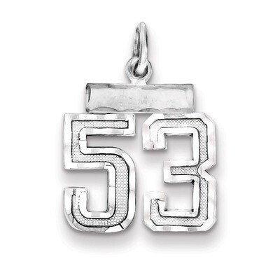 Number 53 Charm Sterling Silver QSN53, MPN: QSN53, 883957121406