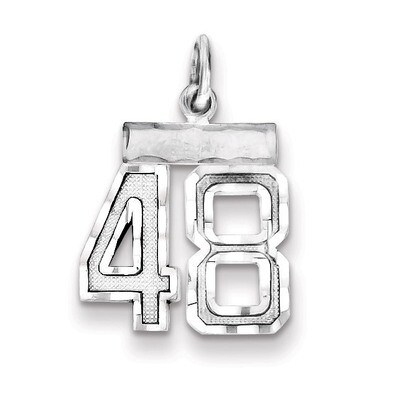 Number 48 Charm Sterling Silver QSN48, MPN: QSN48, 883957121284