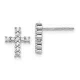 Polished Diamond Cross Post Earrings 14k White Gold EM5533-020-WA, MPN: EM5533-020-WA, 883957273563