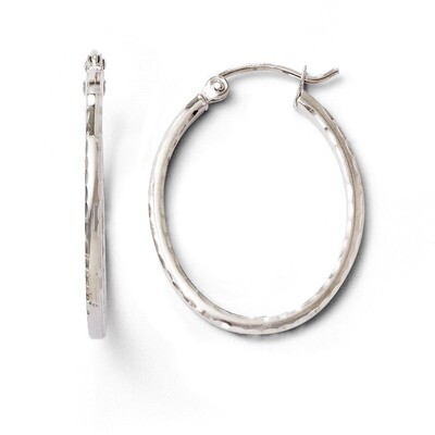Leslie&#39;s Diamond-cut Hinged Hoop Earrings - 10k White Gold HB-TB22, MPN: TB22, 883957568027
