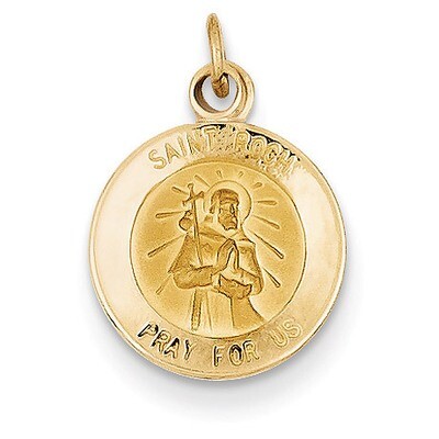 Saint Roch Medal Charm 14k Gold XR635, MPN: XR635, 191101544460