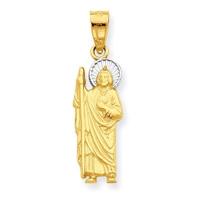 Saint Jude Charm 10K Gold &amp; Rhodium 10C1041, MPN: 10C1041, 886774019048