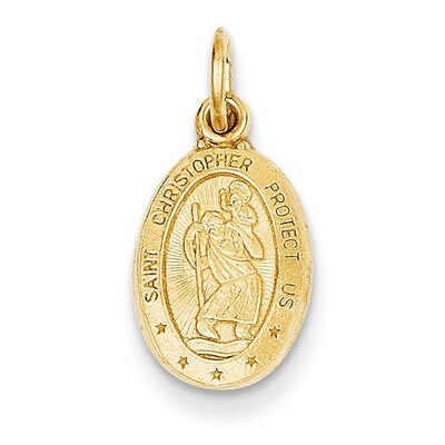 Saint Christopher Medal Charm 14k Gold C820, MPN: C820, 883957264035