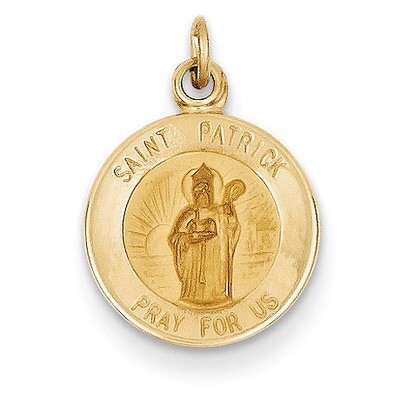Saint Patrick Medal Charm 14k Gold XR637, MPN: XR637, 883957383804