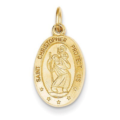 Saint Christopher Medal Charm 14k Gold C821, MPN: C821, 883957264042