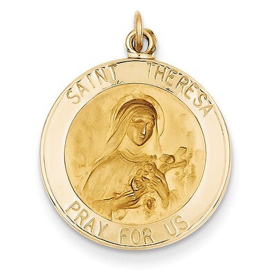 Saint Theresa Medal Charm 14k Gold XAC224, MPN: XAC224, 883957444574