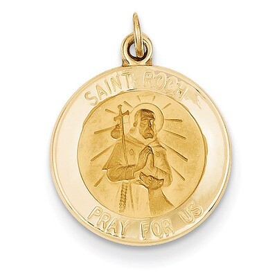 Saint Roch Medal Charm 14k Gold XR414, MPN: XR414, 191101544361